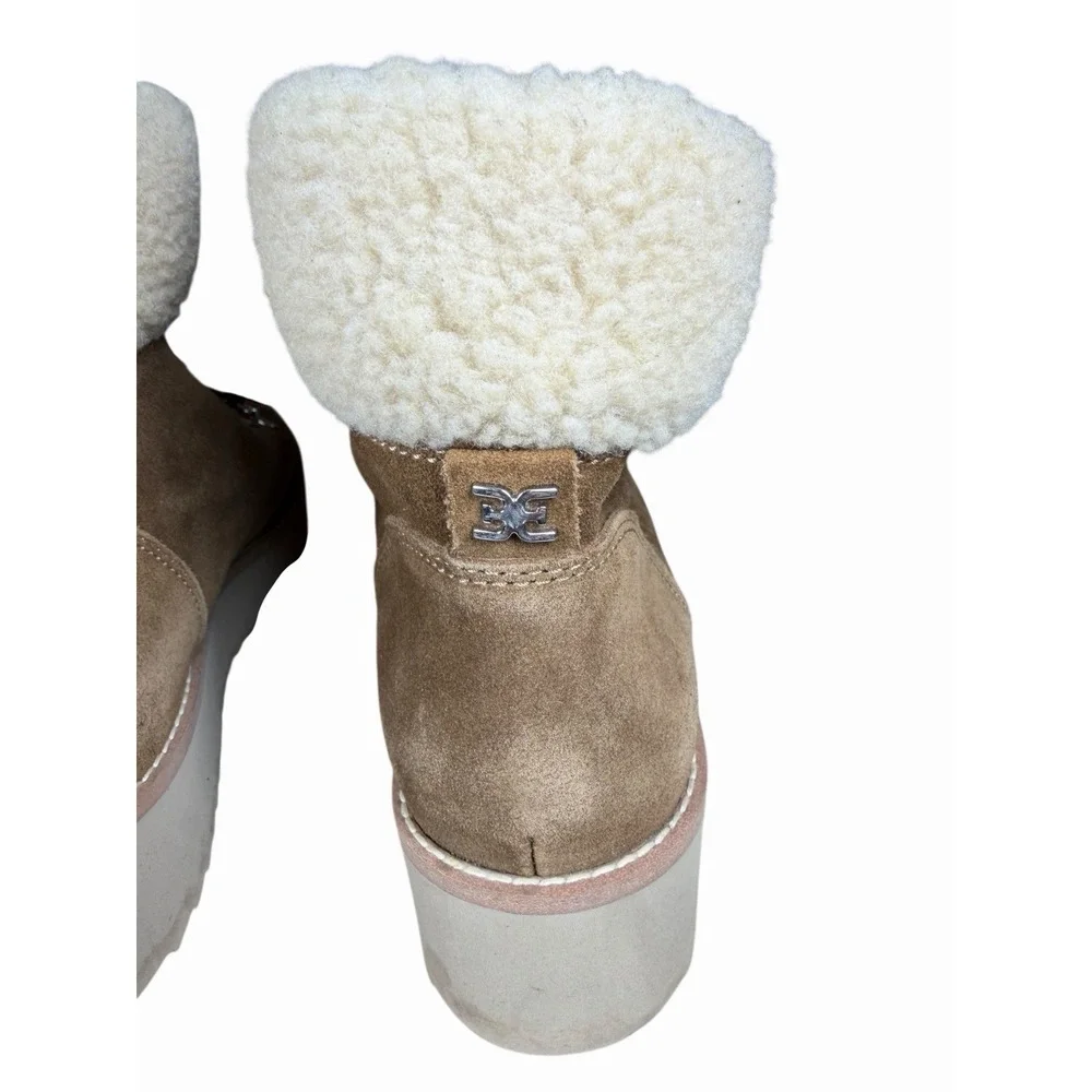 Sam Edelman‎ Franc Shearling Lined Suede Hiking Boots Womens 8 Lug Sole Winter